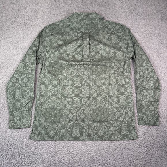 Todd Snyder Olive Bandana Long Sleeve Camp Collar Shirt Mens M Green Stretch NEW - Picture 5 of 16